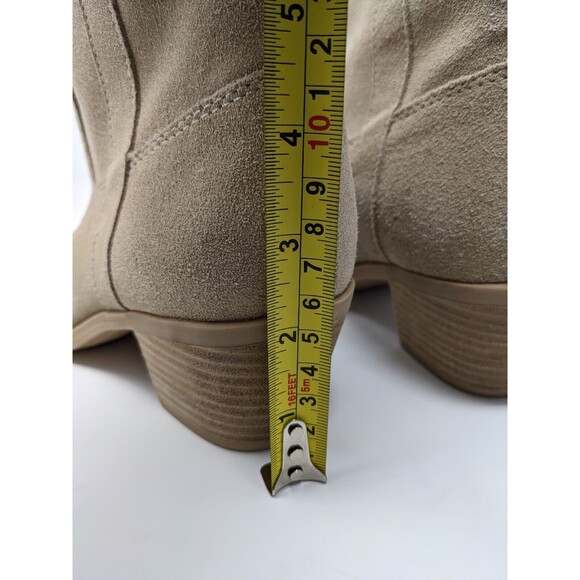 Dolce Vita Ankle Suede Boots Western Beige Slip On Wedge Booties Size 7.5 NEW - Picture 5 of 8